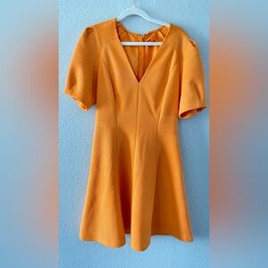Rebecca Taylor Orange Cocktail Dress Knee Length Fall Dress
